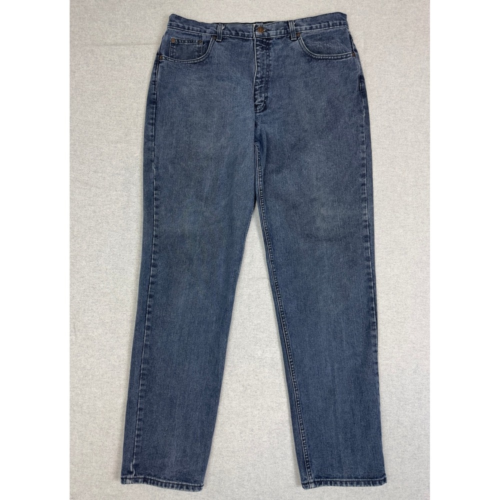 True Vintage 60s 70s Calvin Klein Jean 36x33 Blue USA Union Made Straight Leg